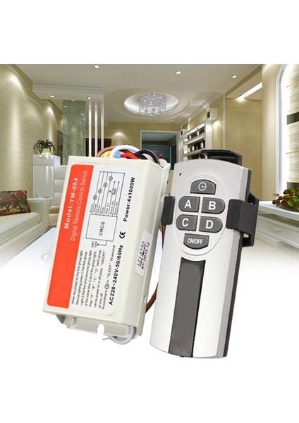 Yam Dijital Kablosuz Duvar Anahtarı Ayırıcı Kutusu + Uzaktan Kumanda 4 Bağlantı Noktalı Işık Lambası (Yurt Dışından) fiyatları