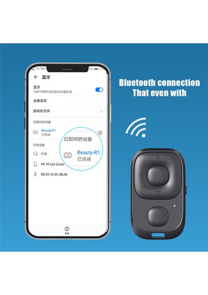 Şarj Edilebilir Kablosuz Bluetooth Denetleyici Zamanlayıcı Uzaktan Kumanda Kamera Telefon Selfie'si Için Çubuk Deklanşör (Yurt Dışından)