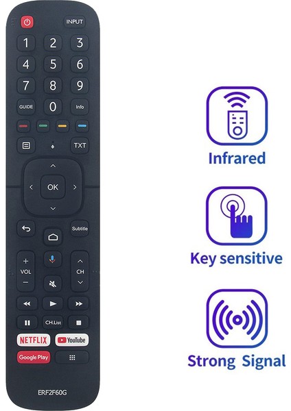 ERF2F60G Hisense Smart Android Tv 9.0 Pie 32A56E 40A56E Için Uzaktan Kumandayı Değiştirin (Ses Fonksiyonu Olmadan) (Yurt Dışından)