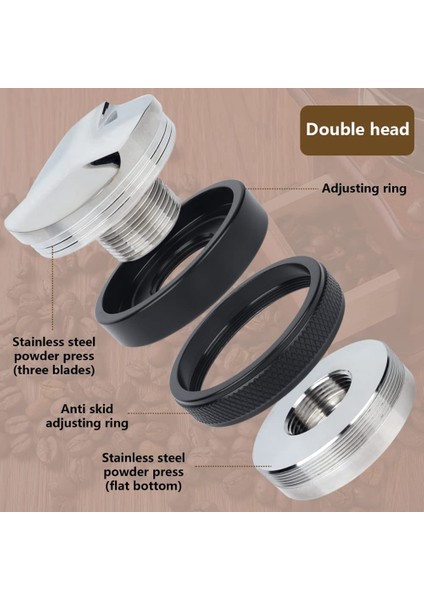 58MM 304 Paslanmaz Çelik 3 Açılı Eğimli ve Düz Tabanlı Çift Kafa Kahve Tozu Sabotaj Espresso Portafiltre Filtresi (Yurt Dışından) modelleri