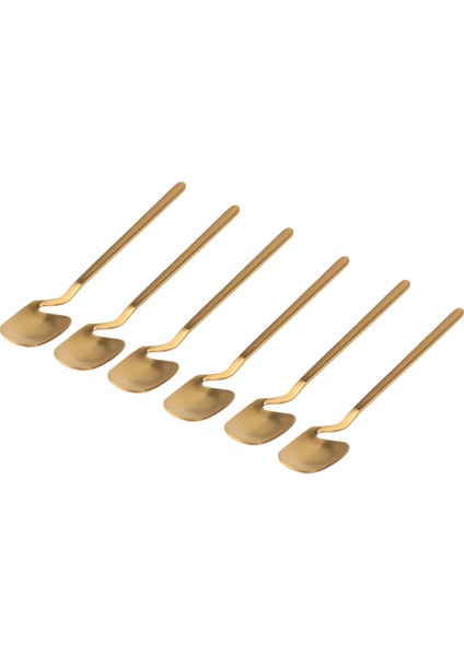 Kahve Kaşığı, 6 Parça Espresso Kaşığı, 5.6 Inç Paslanmaz Çelik Küçük Kaşık Çay Kaşığı Minik Kaşık (Altın) (Yurt Dışından)