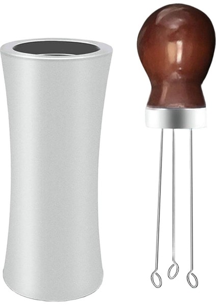 Espresso Kahve Karıştırıcı, Paslanmaz Çelik Kahve Iğnesi Dağıtıcı Dengeleyici, Ahşap Saplı Tutucu, Sekoya (Yurt Dışından)