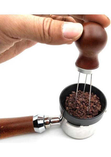 Espresso Kahve Karıştırıcı, Paslanmaz Çelik Kahve Iğnesi Dağıtıcı Dengeleyici, Ahşap Saplı Tutucu, Sekoya (Yurt Dışından) fırsatları