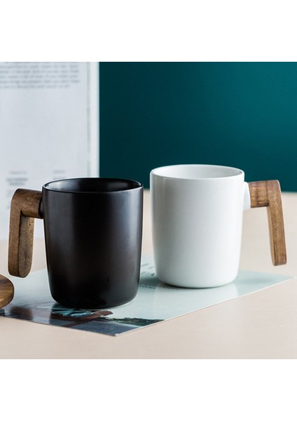 Ahşap Saplı Kapaklı Kahve Fincanı Severler Kahve Kupaları Seramik Kahve Kupa Bardak Seti Ahşap Kahve Fincanı Beyaz (Yurt Dışından) fiyatları