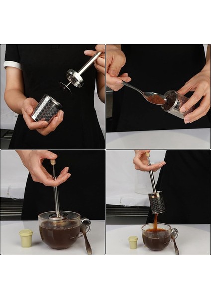 Pres Tipi Kahve Bırakma Karıştırıcı Yeniden Kullanılabilir Kahve Mikseri Manuel Soğuk Demleme Taşınabilir Fransız Kahve Son Pres Makinesi-B (Yurt Dışından) indirimleri