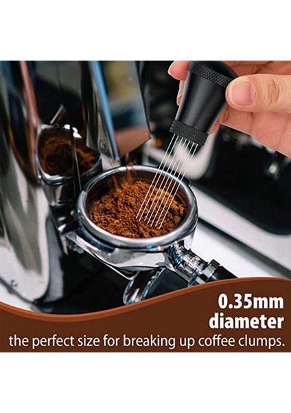 Kahve Dağıtım Aracı 0.35MM 7-Pin Espresso Blender, 8 Ek Değiştirilebilir Iğneli, Standlı Alüminyum Saplı (Yurt Dışından) indirimleri