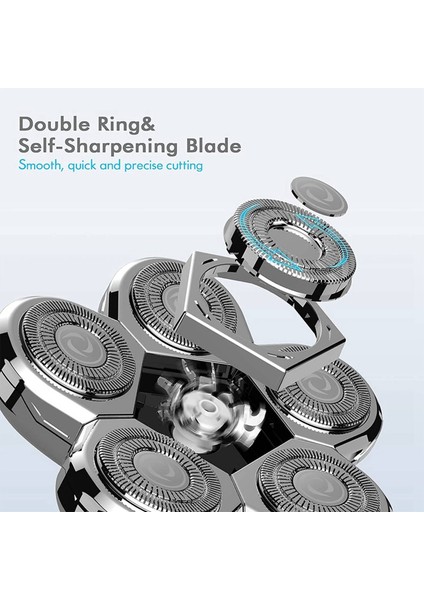 Elektrikli Tıraş Makinesi Yükseltme 5'i Bir Arada Kablosuz LED Ipx7 Su Geçirmez Kuru ve Islak Dönen Sakal Makaslı Tip C Şarj (Yurt Dışından) fiyatları