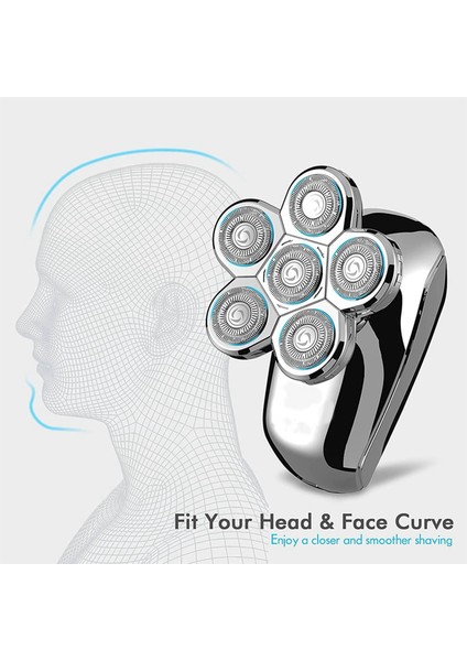 Elektrikli Tıraş Makinesi Yükseltme 5'i Bir Arada Kablosuz LED Ipx7 Su Geçirmez Kuru ve Islak Dönen Sakal Makaslı Tip C Şarj (Yurt Dışından) modelleri