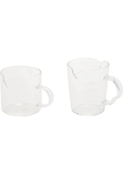 2'li Set Cam Süt Sürahisi Ikiz Borulu Dökme Kahve Krem Sos Sürahisi Barista Craft Kahve Latte Süt Köpürtme Sürahisi Sürahi (Yurt Dışından)