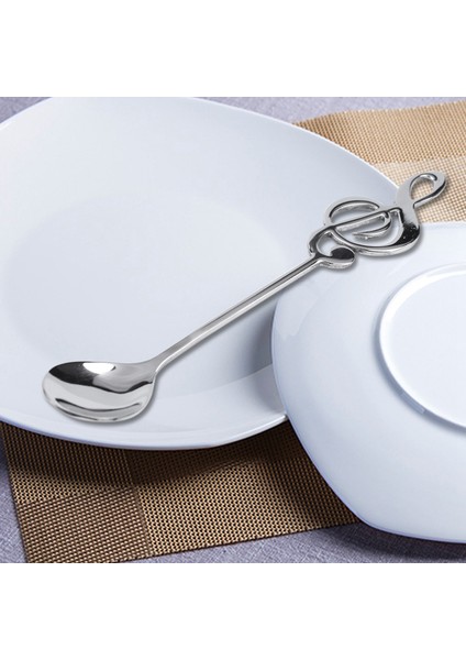 8 Adet Sevimli Müzik Tema Çay Karıştırma Kaşığı Kahve Kaşığı Paslanmaz Çelik Not Şekli Küçük Dondurma Tatlı Kepçe Yaratıcı Sofra Takımı (Yurt Dışından) modelleri