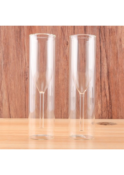 Çift Duvarlı Cam Şampanya Şampanya Flüt Kadehler Sapsız Şarap Bardağı Kadeh Kabarcık Şarap Lale Kokteyl Düğün Parti Bardağı (Yurt Dışından) indirimleri