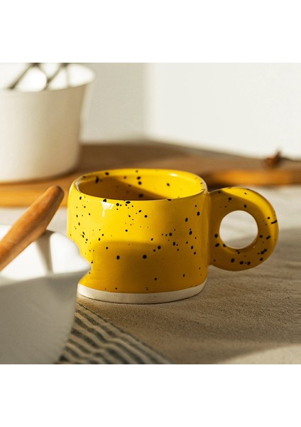 Yaratıcı Halka Kolu Seramik Kupa Şeker Renk Süt Kahve Fincanı Ofis Ev Drinkware Mikrodalga Fırın Çift Grip Bardak B (Yurt Dışından) modelleri