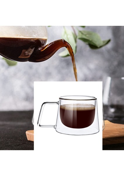 Çift Duvarlı Kahve Kupa, Saplı 2 Kahve Fincanı Seti, Bulaşık Makinesinde Yıkanabilir ve Isıya Dayanıklı, Sıcak Içecekler Için Şeffaf Kupa Için (Yurt Dışından) fiyatları