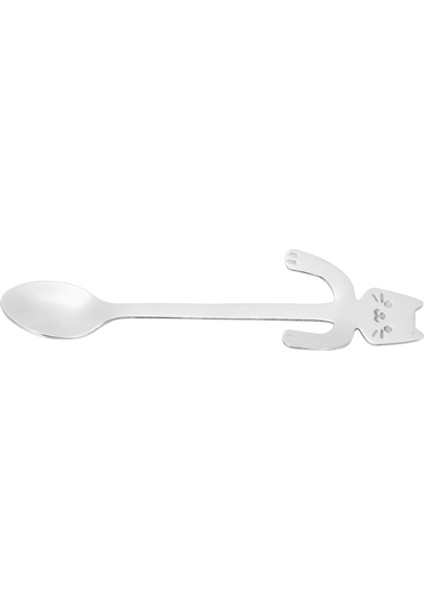 Sevimli Kedi Şeklinde Kafe, Çay, Şeker ve Kek 4 x Paslanmaz Çelik Kaşık (Gümüş) (Yurt Dışından) modelleri