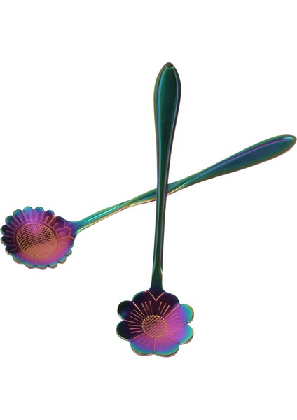 8 Çiçek Kaşık Seti, 410 Paslanmaz Çelik Yeniden Kullanılabilir Çay Kaşığı, Karıştırma Kaşığı, Kahve Kaşığı Çay Sofra Takımı (Uzunluk: 4,9 Inç, Gökkuşağı) (Yurt Dışından) fiyatları