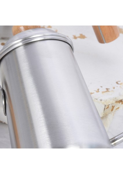 650ML Kalınlaşmış Paslanmaz Çelik Deve Boynu Bacalı Ahşap Saplı Kahve Su Isıtıcısı Ev Kamp Çaydanlık (Yurt Dışından) modelleri