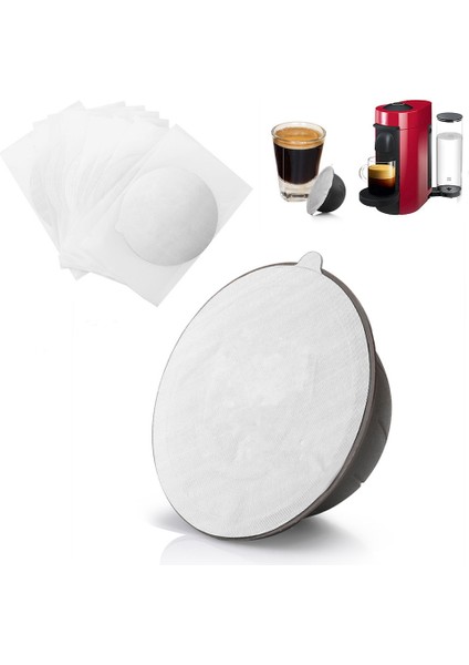 Yeniden Kullanılabilir Kahve Kapsülü Pod Nespresso Vertuoline Gca1 ve Delonghi ENV135 Doldurulabilir Filtreler Dozaj + 100 Adet Folyo Kapaklar (Yurt Dışından) fırsatları