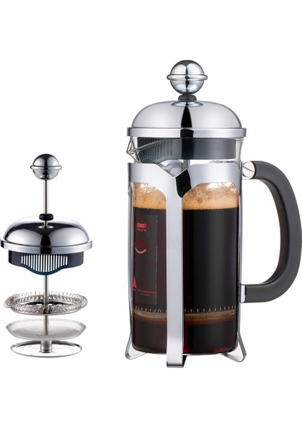 Fransız Pres Kahve Makinesi (12 Oz), Pres Sistemi, Isıya Dayanıklı Kalınlaştırılmış Borosilikat Cam, Dayanıklı Kolay Temizlenebilir (Yurt Dışından)