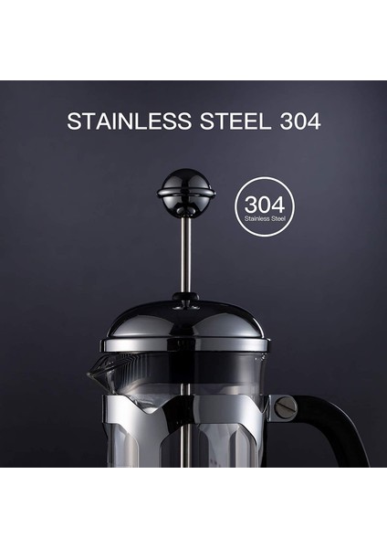 Fransız Pres Kahve Makinesi (12 Oz), Pres Sistemi, Isıya Dayanıklı Kalınlaştırılmış Borosilikat Cam, Dayanıklı Kolay Temizlenebilir (Yurt Dışından) fiyatları