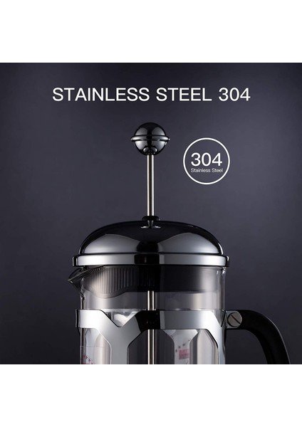 Fransız Pres Kahve Makinesi (12 Oz), Pres Sistemi, Isıya Dayanıklı Kalınlaştırılmış Borosilikat Cam, Dayanıklı Kolay Temizlenebilir (Yurt Dışından) fırsatları