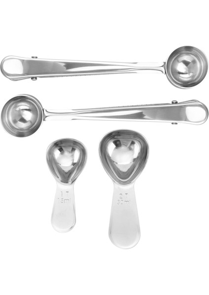 Paslanmaz Çelik Kahve Kaşık Seti, Kısa Saplı Kaşık Ölçme Kaşığı, 4 Parça (Yurt Dışından) modelleri