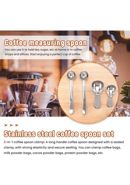 Paslanmaz Çelik Kahve Kaşık Seti, Kısa Saplı Kaşık Ölçme Kaşığı, 4 Parça (Yurt Dışından) fırsatları