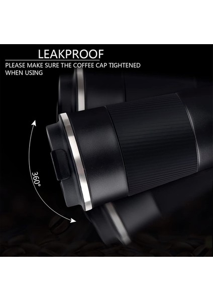 Termo Kupa Kahve Kupa To Go, Paslanmaz Çelik Sızdırmaz Kupa, Kahve Temizleme Fırçalı Seyahat Kupa (Siyah) (Yurt Dışından) fiyatları