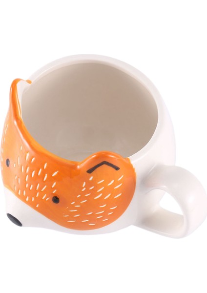 Seramik Kahve Fincanı Karikatür Tilki Şekilli Fincan Hayvan Desen Ev Mutfak Ofis Suyu Süt Bardağı (Yurt Dışından)