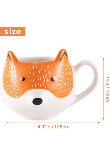 Seramik Kahve Fincanı Karikatür Tilki Şekilli Fincan Hayvan Desen Ev Mutfak Ofis Suyu Süt Bardağı (Yurt Dışından) fırsatları