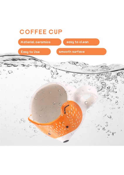 Seramik Kahve Fincanı Karikatür Tilki Şekilli Fincan Hayvan Desen Ev Mutfak Ofis Suyu Süt Bardağı (Yurt Dışından) indirimleri