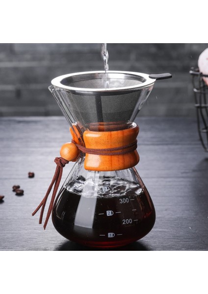 400 ml Klasik Cam Cezve Ahşap Saplı Isıya Dayanıklı Kahve Makinesi Üzerine Dökün Manuel Kahve Makinesi El Damlatıcı B (Yurt Dışından) fiyatları