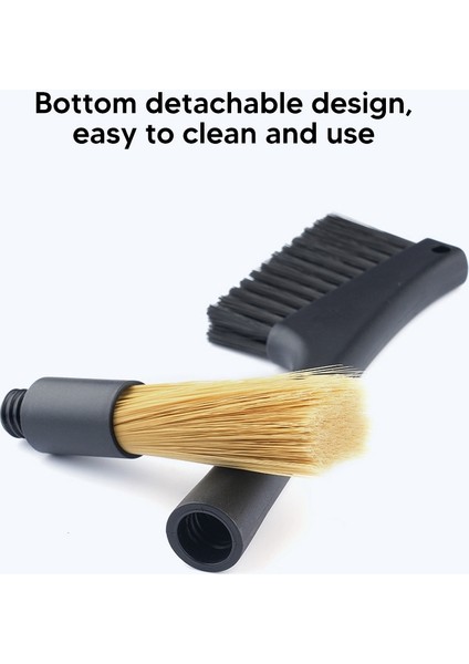 Çıkarılabilir Çift Kafa Kahve Fırçası Espresso Kahve Öğütücü Makinesi Temizleme Fırçası Toz Alma Aracı Kaşıkla (Yurt Dışından) fiyatları