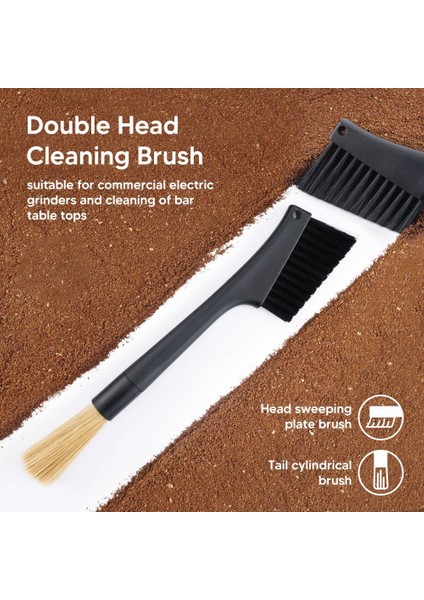 Çıkarılabilir Çift Kafa Kahve Fırçası Espresso Kahve Öğütücü Makinesi Temizleme Fırçası Toz Alma Aracı Kaşıkla (Yurt Dışından) fırsatları