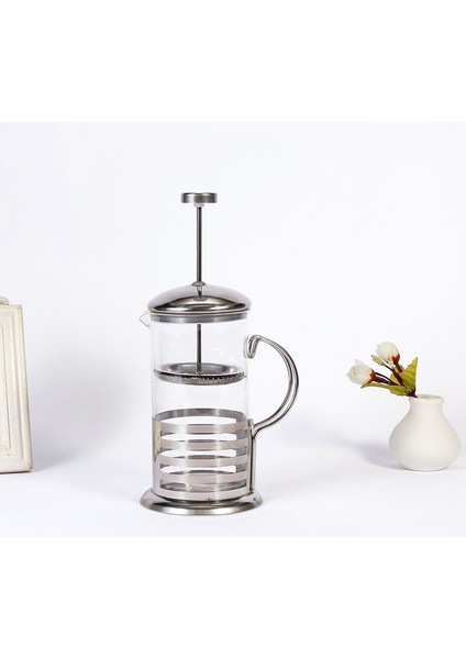 Manuel Kahve Espresso Makinesi Pot Fransız Kahve Çay Süzgeç Filtresi Paslanmaz Çelik Cam Çaydanlık Cafetiere Basın Pistonu 350 ml (Yurt Dışından) indirimleri