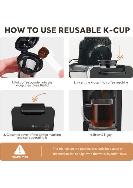 Keurig Için Yeniden Kullanılabilir Kahve Filtreli Fincan Damla Tekrar Dolu Kapsül Kabuk Keurig 2.0 1.0 K Fincan Kahve Makineleri Için Uyumlu (Yurt Dışından) fırsatları