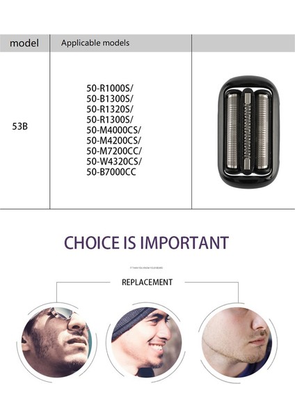 Braun 5-6 Serisi Için 53B Elektrikli Tıraş Makinesi Kafası 50-R1000S/50-B1300S/50-R1320S/50-R1300S Yedek Tıraş Makinesi Başlığı (Yurt Dışından) fiyatları