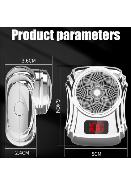 Elektrikli Tıraş Makinesi USB Şarj Edilebilir Dijital Ekran Tıraş Makinesi Mini Taşınabilir Çok Fonksiyonlu Seyahat Erkek Jilet Su Geçirmez-A (Yurt Dışından)