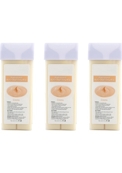 3 Adet/grup Tüy Dökücü Balmumu Bikini Ağrısız Epilasyon Kartuşu Epilasyon Kremi Roll-On Sıcak Epilasyon Kadınlar ve Erkekler Için 100 G/adet (Süt Kreması) (Yurt Dışından)