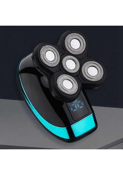 5-In1 Tıraş Makinesi 4d Erkek Şarj Edilebilir Kel Kafa Elektrikli Tıraş Makinesi 5 Yüzer Kafa Sakal Burun Kulak Saç Düzeltici Razor-B (Yurt Dışından)
