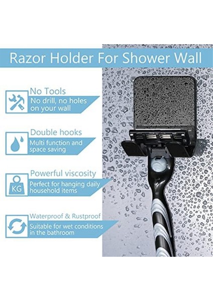 Duş Duvarı Için Tutucu, Banyo Mutfak Için Ağır Hizmet Tipi Paslanmaz Çelik Duş Tutucu, Su Geçirmez Yapışkan Tutucu (Yurt Dışından) fırsatları