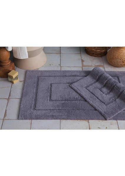 Gri Tafting 2'li Banyo Paspası Frame