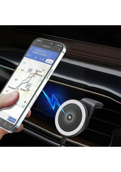 Beyaz 15W Manyetik Kablosuz Araç Şarj Cihazı Standı iPhone Ro Max Telefon Tutacağı Hızlı Şarj Araç Havalandırma Montajı (Yurt Dışından) fırsatları