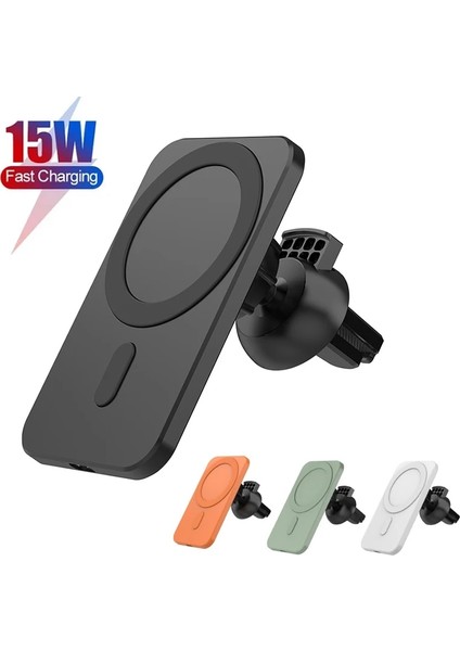 Siyah 15W Manyetik Hızlı Kablosuz Araç Şarj Cihazı Qı IPhone Için Şarj 12 Pro Max 12 Mar Telefon Tutacağı Magsafe Kablosuz Şarj Cihazı (Yurt Dışından) fiyatları