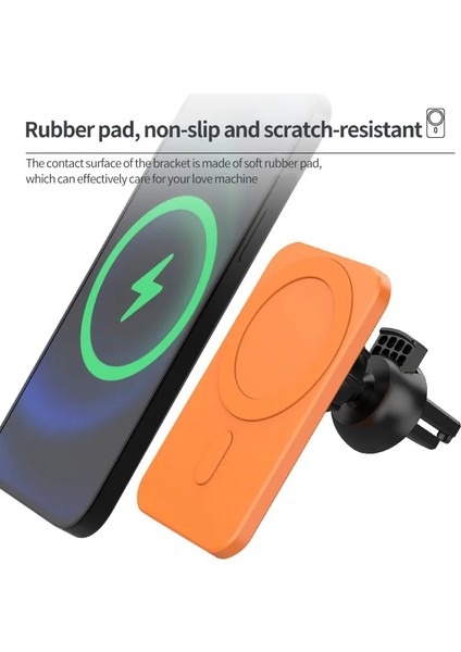 Siyah 15W Manyetik Hızlı Kablosuz Araç Şarj Cihazı Qı IPhone Için Şarj 12 Pro Max 12 Mar Telefon Tutacağı Magsafe Kablosuz Şarj Cihazı (Yurt Dışından) indirimleri