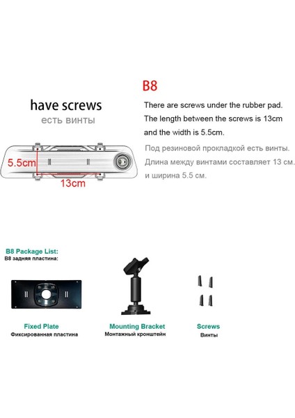 B8 - Tutucu Hgdo Montaj Tutucu Araba Dvr Dikiz Aynası Dvr Montaj Tutucular Araba Gps Video Kaydedici Metal Braketi Çizgi Kam (Yurt Dışından)
