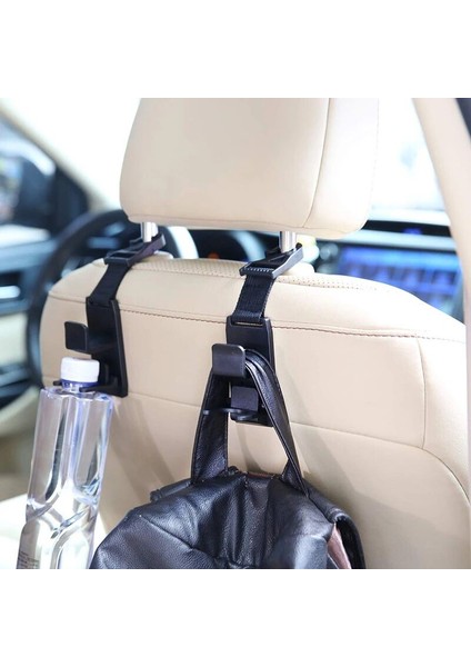 1 Adet Siyah Araba Koltuğu Arka Kancaları Çok Işlevli Askı Bağlantıları Saklama Çantası Oto Portmanto 1 Adet Iç Aksesuar (Yurt Dışından)