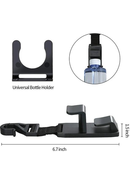 2 Adet Siyah Araba Koltuğu Arka Kancaları Çok Işlevli Askı Bağlantıları Saklama Çantası Oto Portmanto 1 Adet Iç Aksesuar (Yurt Dışından) modelleri