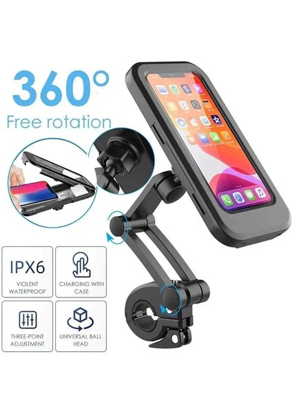 Siyah Binme Evrensel Su Geçirmez Braket Darbeye Dayanıklı Montaj Telefon Tutacağı Stand Binme Bisiklete Binme Bisiklet Mtb Bisiklet Telefonu Dvr Gps Desteği Br (Yurt Dışından)