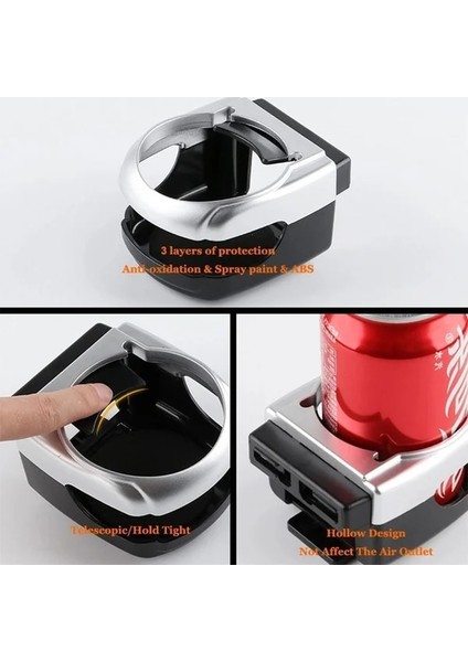 Gümüş Rengi Araba Bardak Tutucu Çıkış Hava Firar Rafı Içecek Montajı Ekleme Standı Tutucu Içecek Şişesi Standı Konteyner Kancası Araba Şekillendirme Aksesuarları (Yurt Dışından) modelleri