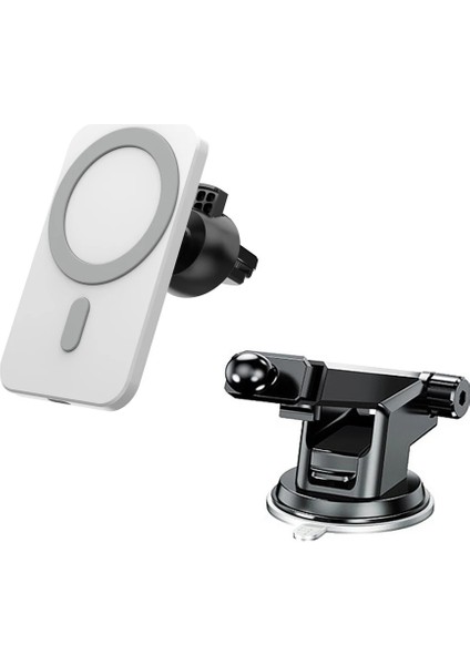 W-Vantuz 15W Manyetik Hızlı Kablosuz Araç Şarj Cihazı Qı IPhone Için Şarj 12 Pro Max 12 Mar Telefon Tutacağı Magsafe Kablosuz Şarj Cihazı (Yurt Dışından)